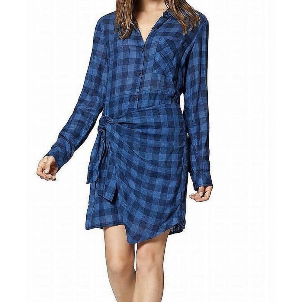SOLD Sanctuary plaid wrap tie dress sz s - Picture 1 of 9